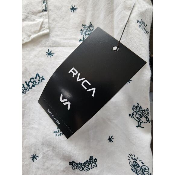 RVCA Kimura Balance Of Opposites Designer Button‎ Up Shirt Men’s SMALL New Retro - Picture 7 of 9